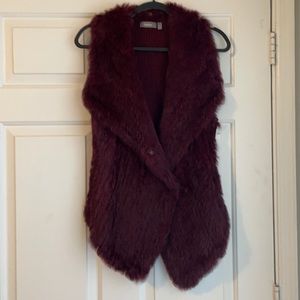 Neiman Marcus Burgundy Fur Vest